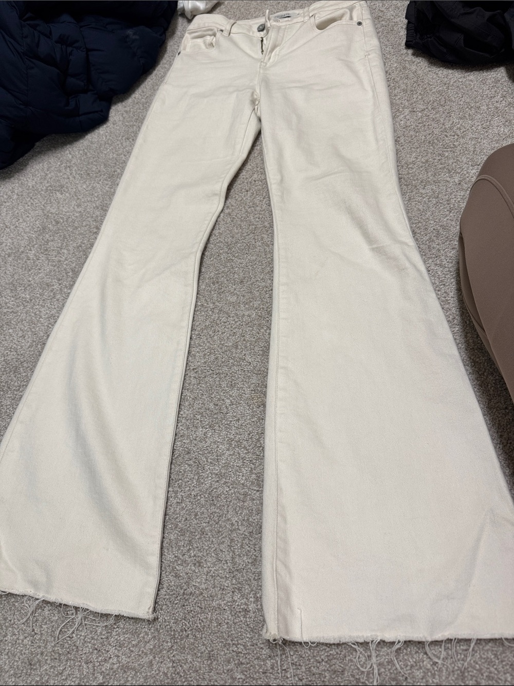White High-Rise Flared Jeans for Women